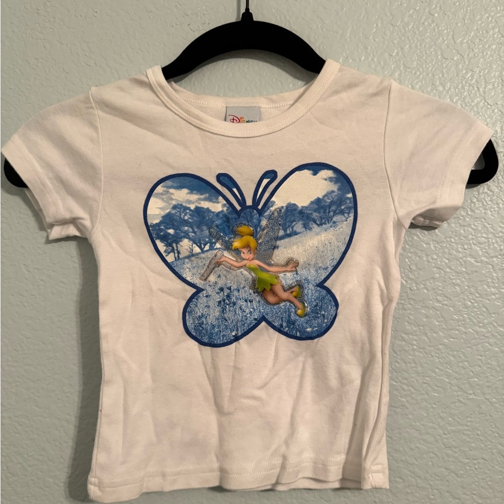 Vintage Y2K White Tinkerbell Kids Shirt